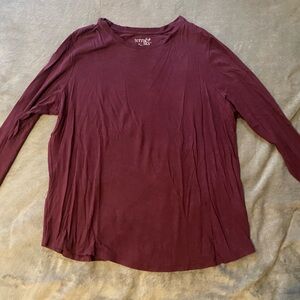 Terra & Sky Red Long Sleeve Fitted Polo Tee